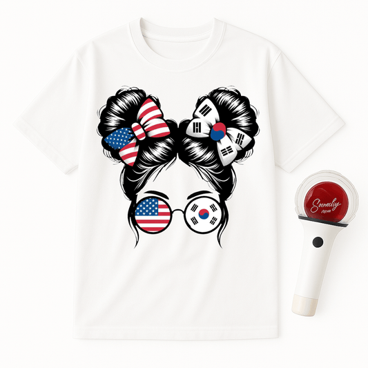 USA KOREA GIRL UNISEX T-SHIRT