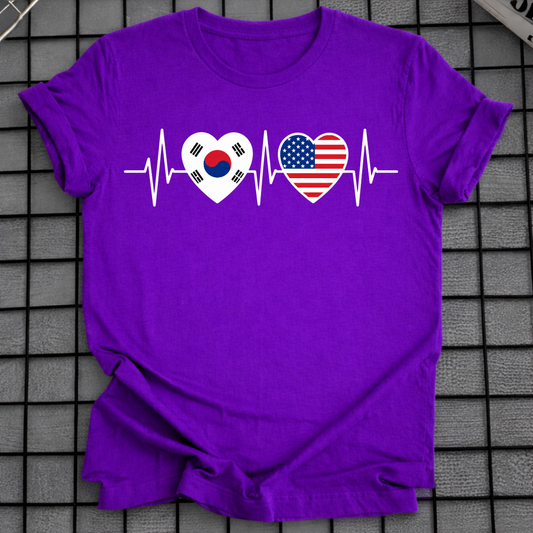 KOREA & USA HEARTBEAT T-SHIRT