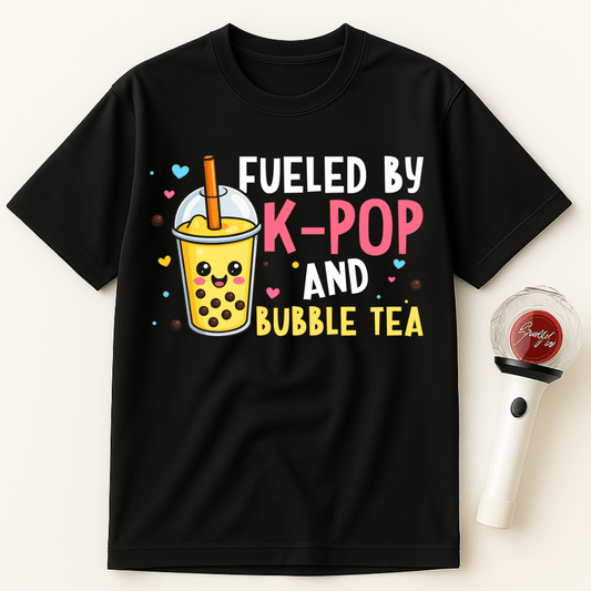 FUELED BY K-POP AND BUBBLE TEA UNISEX T-SHIRT