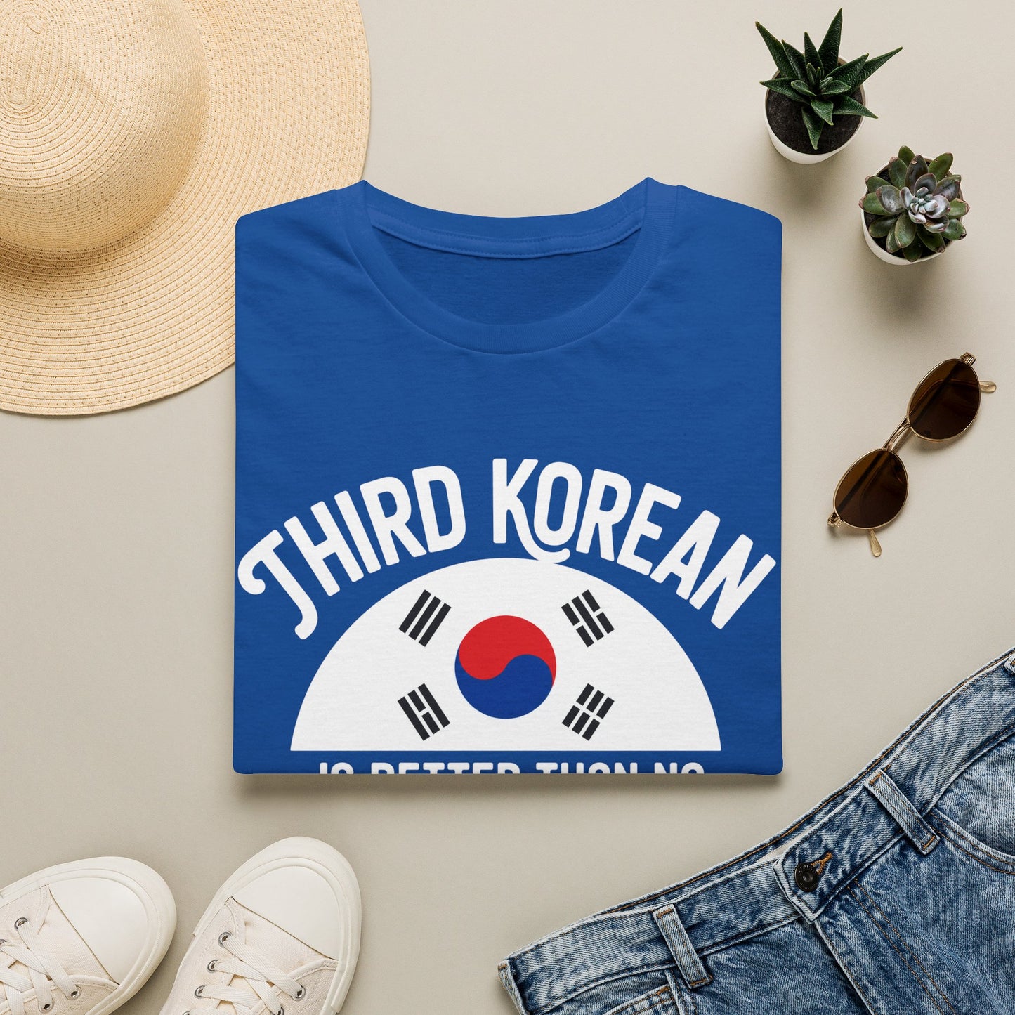 T-Shirt — "Third Korean Is Better Than No Korean" Flag Graphic