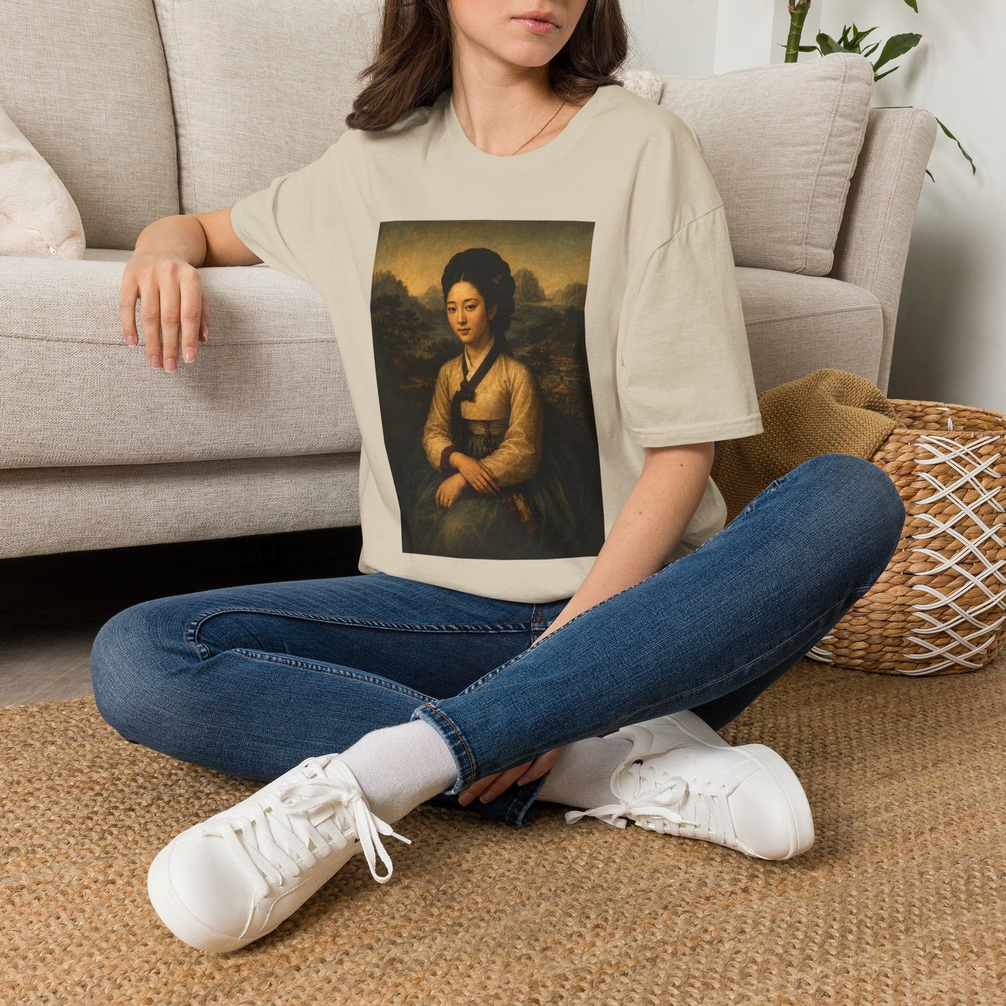 Portrait Tee — Vintage Asian Woman Oil Painting Graphic T-Shirt