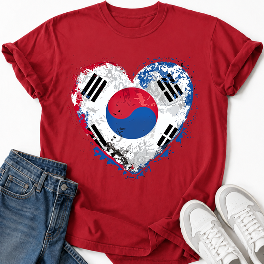 KOREAN FLAG HEART T-SHIRT