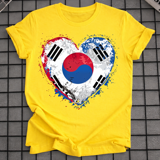 KOREAN FLAG HEART T-SHIRT