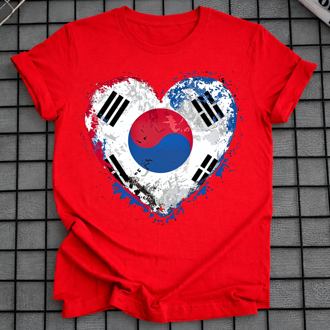 KOREAN FLAG HEART T-SHIRT