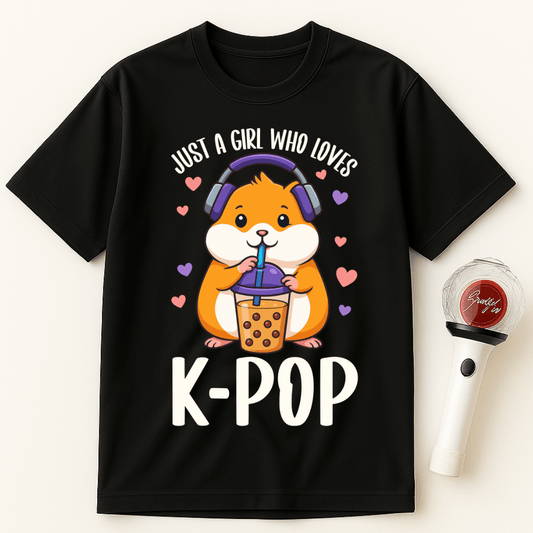 JUST A GIRL WHO LOVES K-POP AND BUBBLE TEA UNISEX T-SHIRT