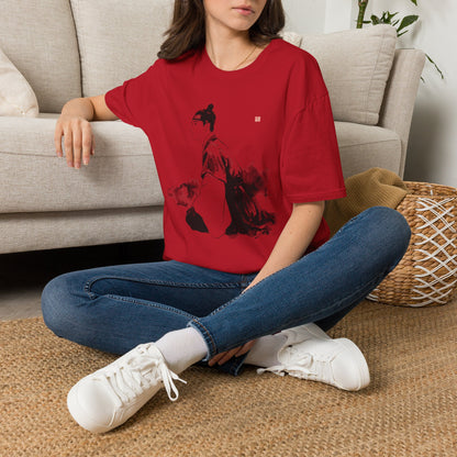 Ink Wash Samurai T-Shirt — Minimal Asian Brush Art Tee