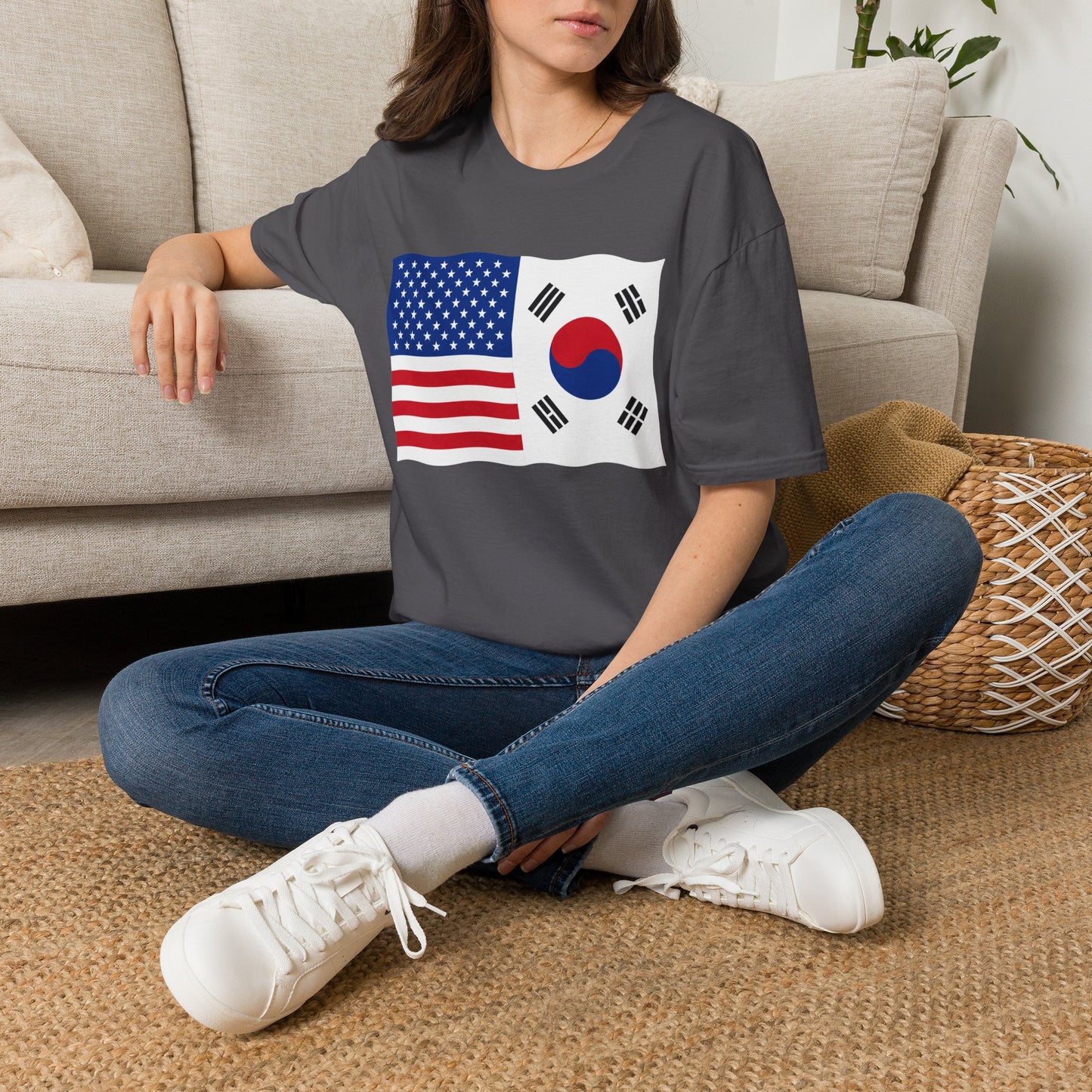 USA South Korea Flag T-Shirt – American & Korean Friendship Tee