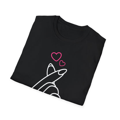 Cute Heart Gesture Unisex T-Shirt - Perfect for Friends, Love, and Everyday Wear