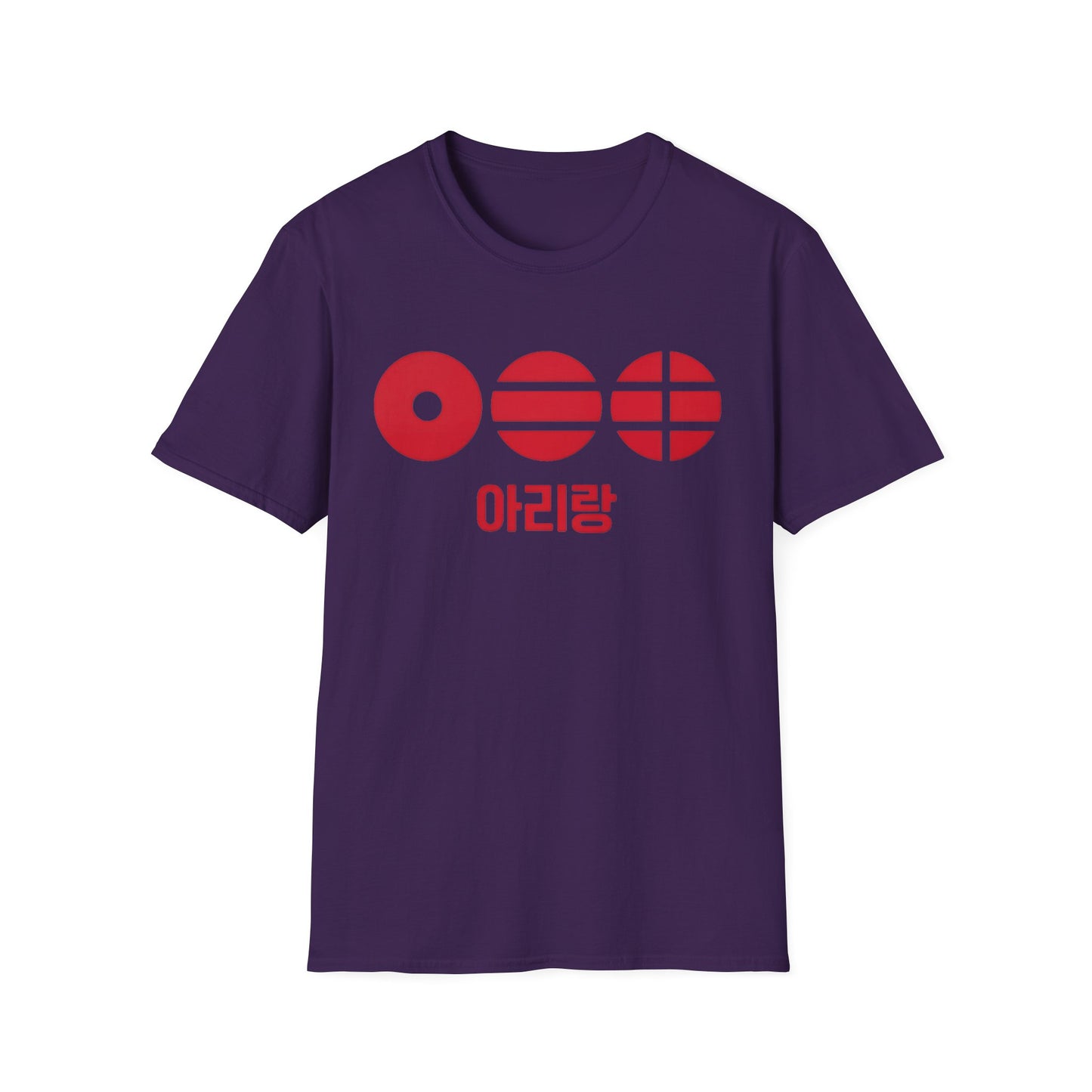 T-Shirt — Korean Arirang Graphic Tee (Red Retro Symbols)