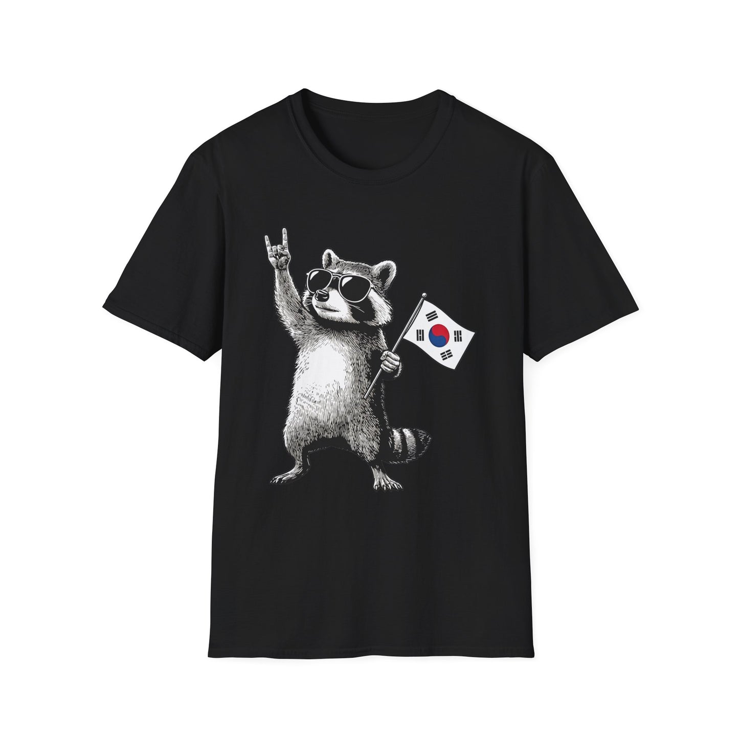 Korean Flag Raccoon T-Shirt — Cool Raccoon with South Korea Flag