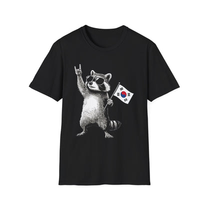 Korean Flag Raccoon T-Shirt — Cool Raccoon with South Korea Flag
