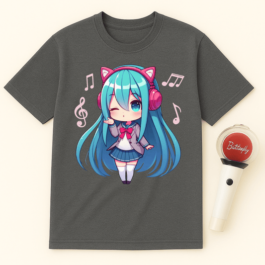 BLUE HAIRED CHIBI GIRL T-SHIRT