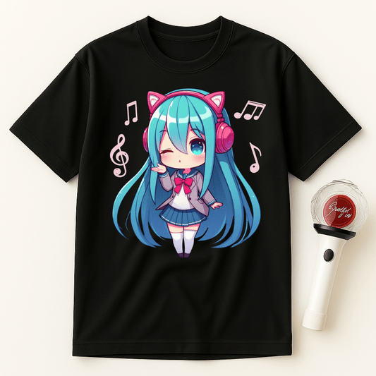 BLUE HAIRED CHIBI GIRL T-SHIRT