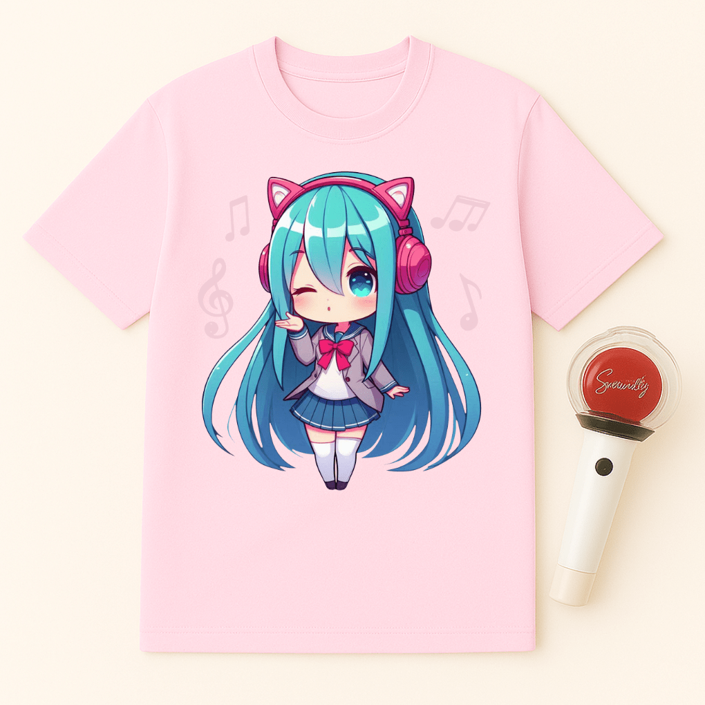 BLUE HAIRED CHIBI GIRL T-SHIRT