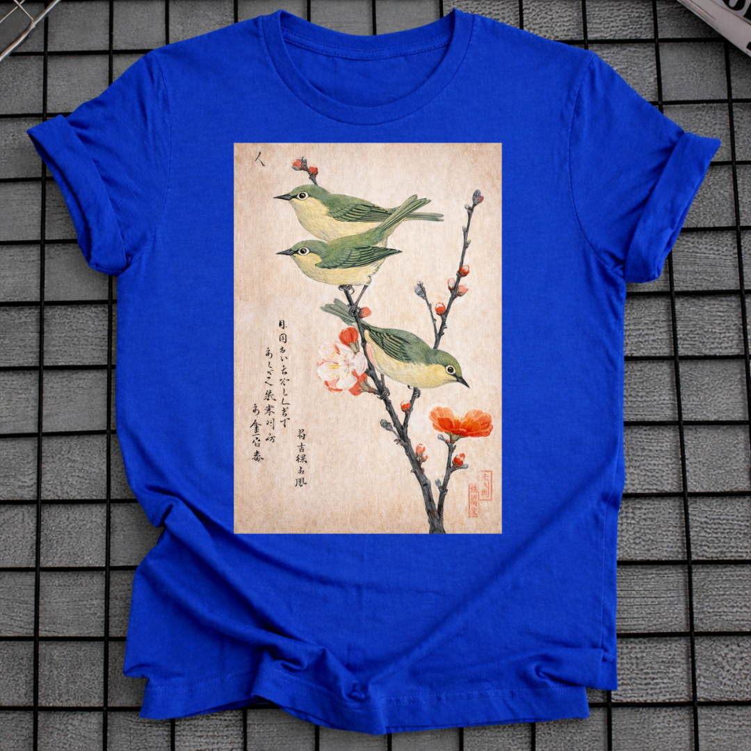 JAPANISCHES VOGELBLÜTEN-T-SHIRT