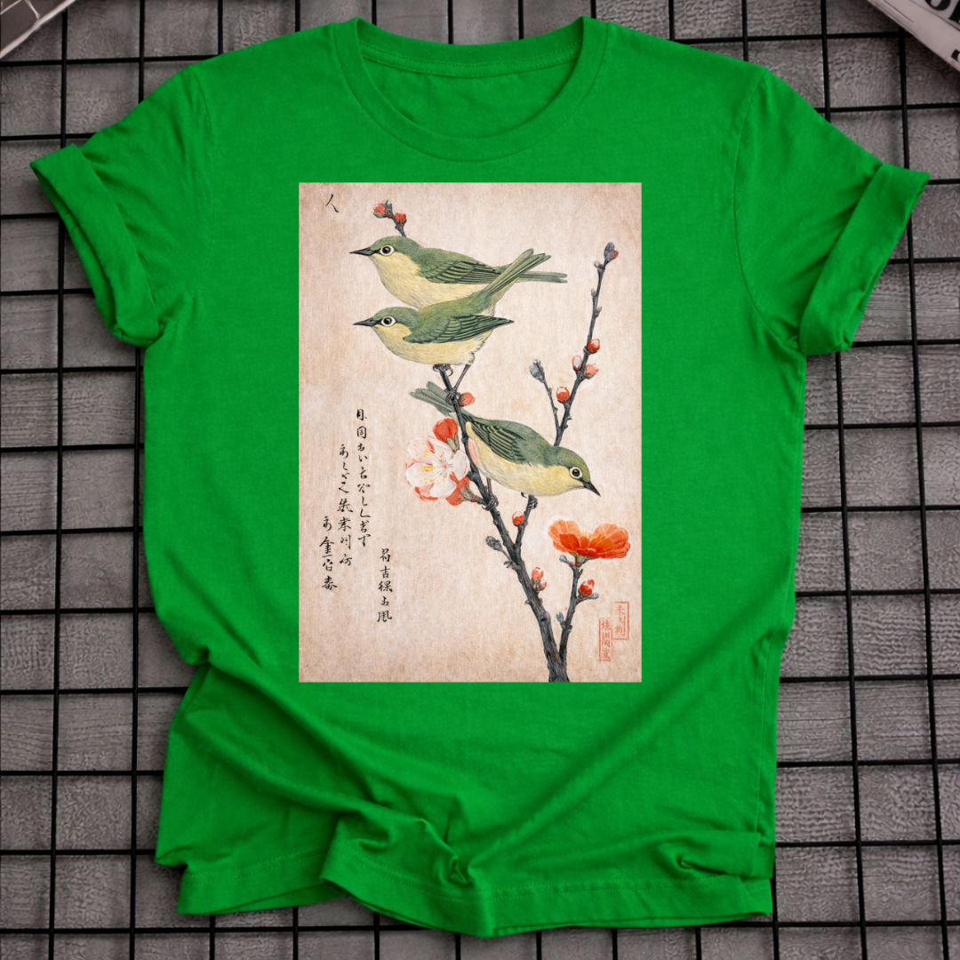 JAPANISCHES VOGELBLÜTEN-T-SHIRT