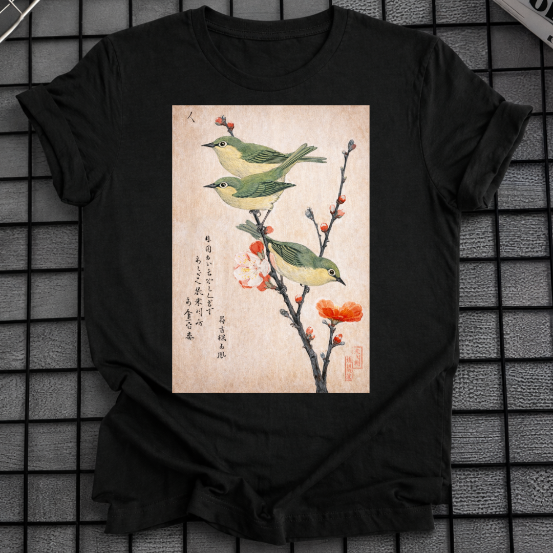 JAPANISCHES VOGELBLÜTEN-T-SHIRT