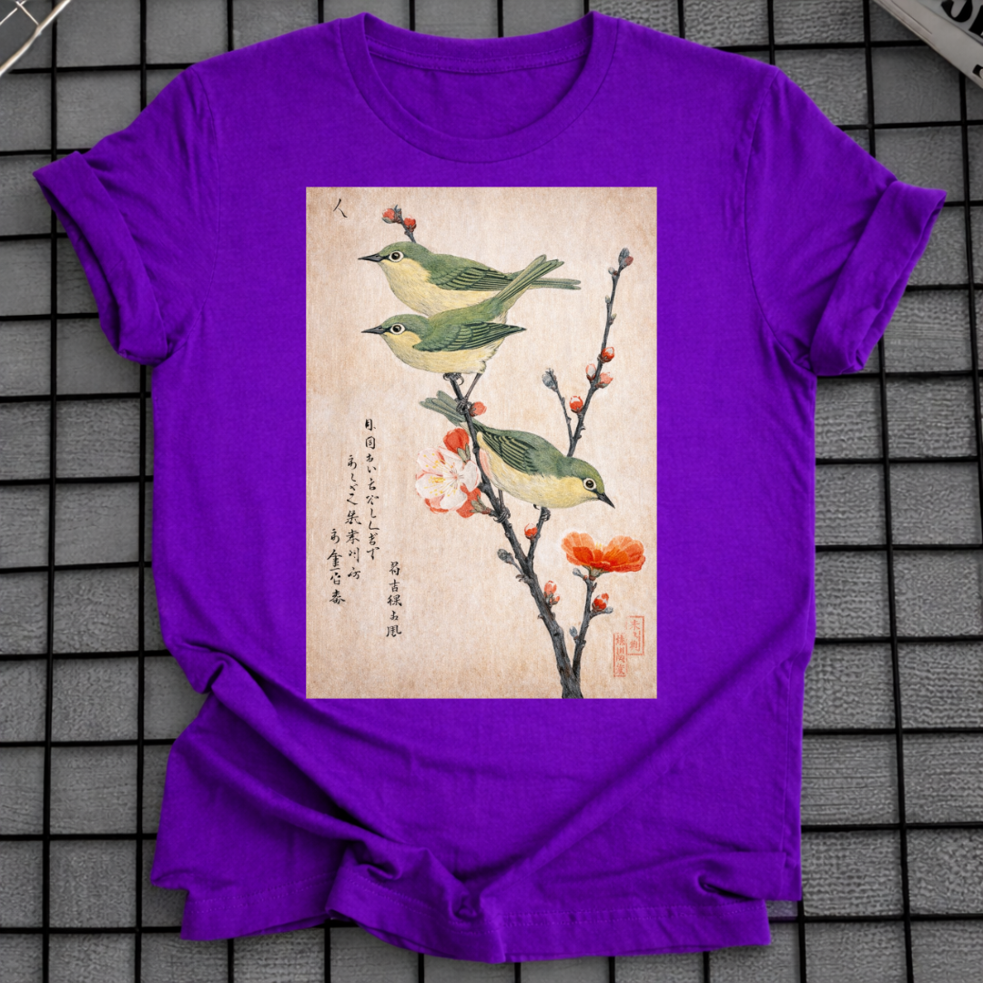 JAPANISCHES VOGELBLÜTEN-T-SHIRT