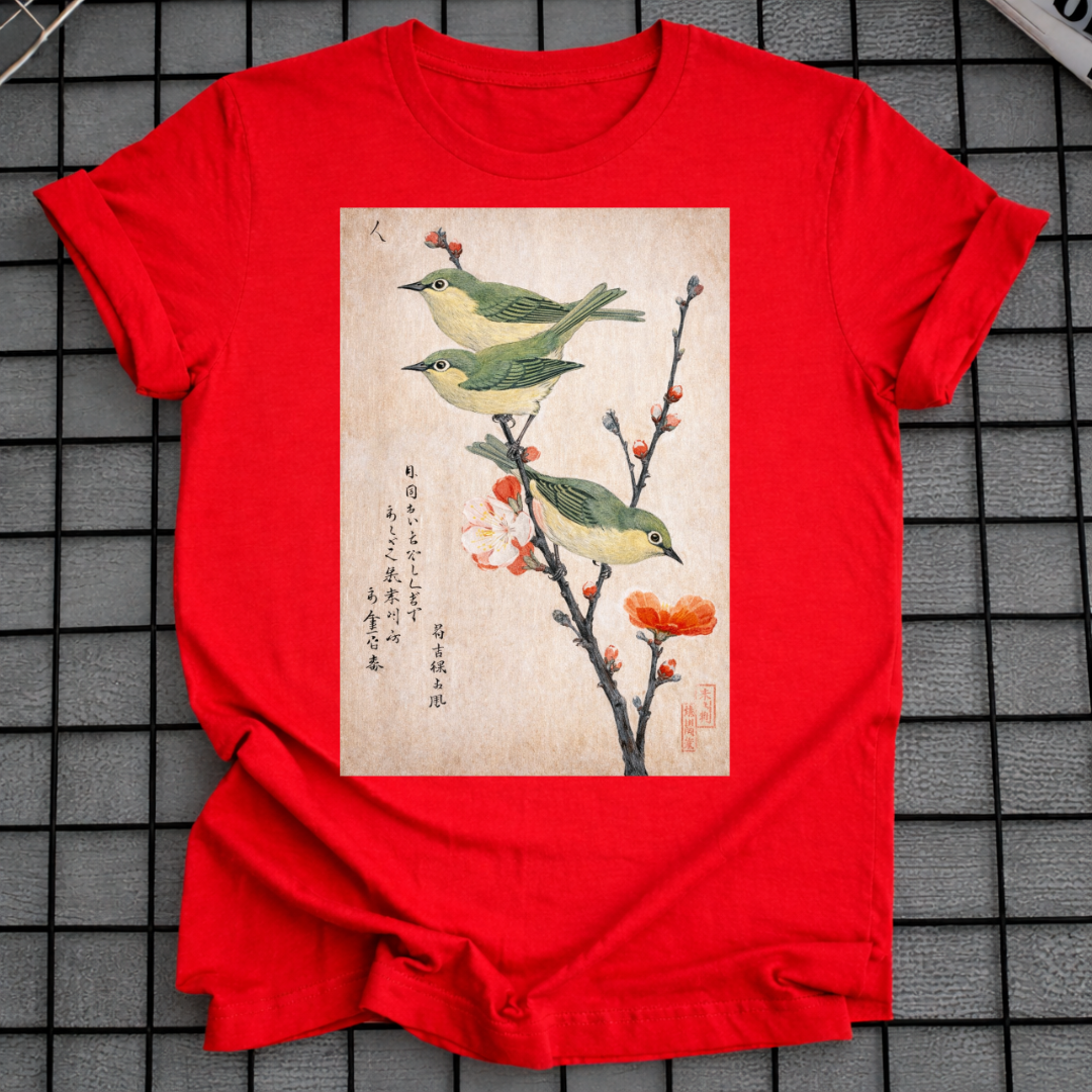 JAPANISCHES VOGELBLÜTEN-T-SHIRT