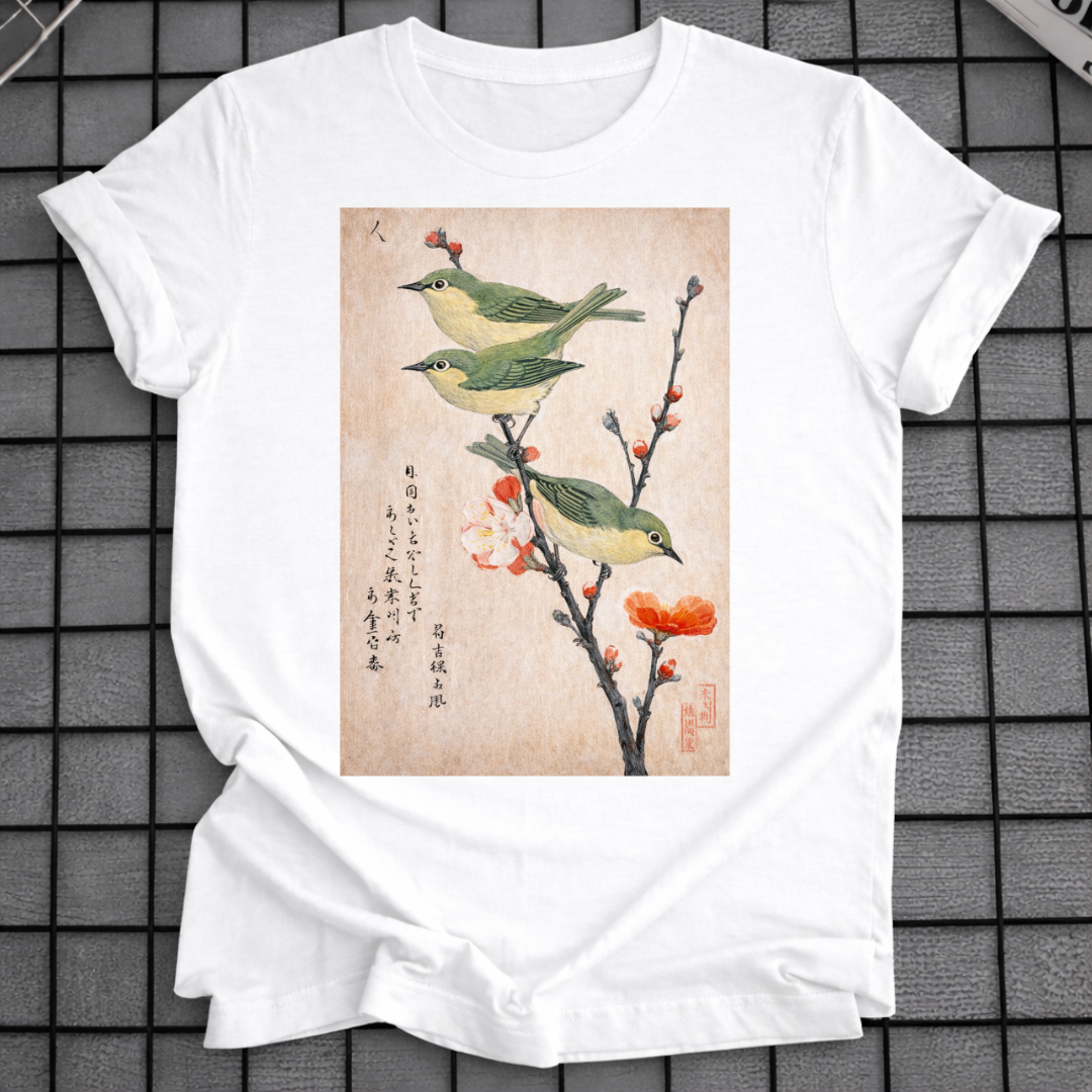 JAPANISCHES VOGELBLÜTEN-T-SHIRT