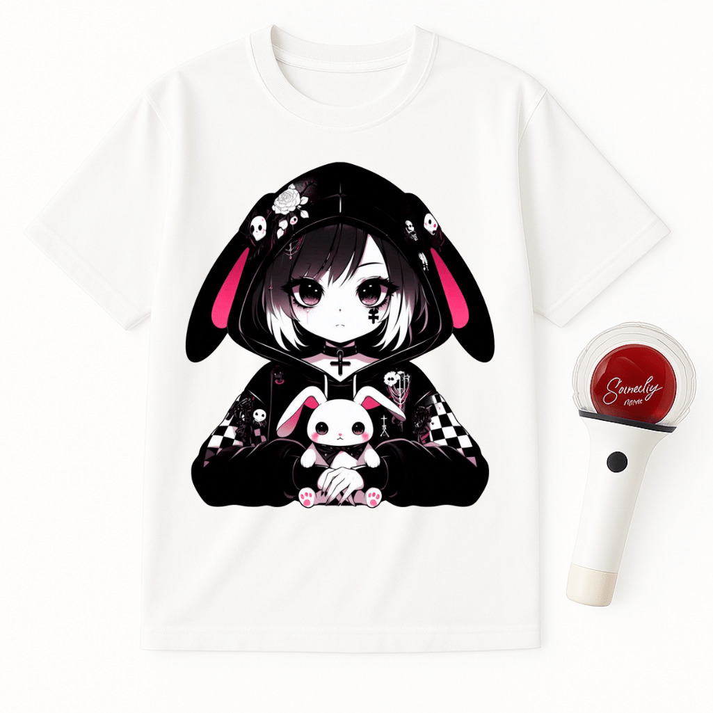 ANIME GIRL GOTH BUNNY UNISEX T-SHIRT