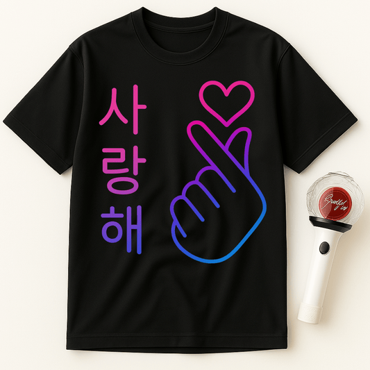 사랑해 FINGER HEART K-POP UNISEX T-SHIRT