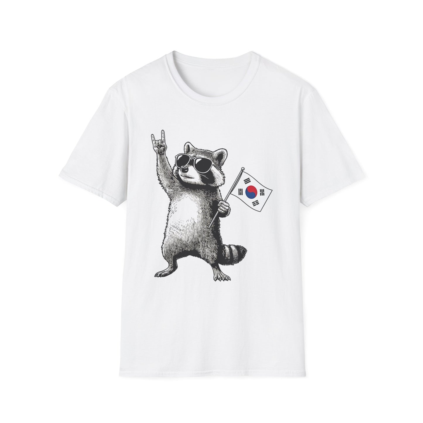 Korean Flag Raccoon T-Shirt — Cool Raccoon with South Korea Flag