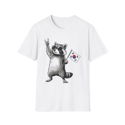 Korean Flag Raccoon T-Shirt — Cool Raccoon with South Korea Flag