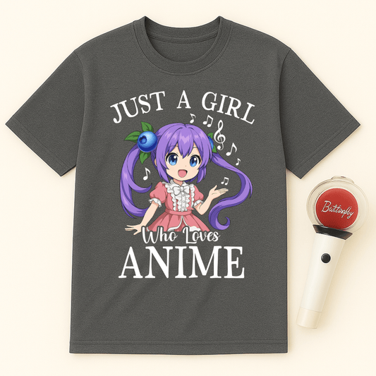 JUST A GIRL WHO LOVES ANIME T-SHIRT