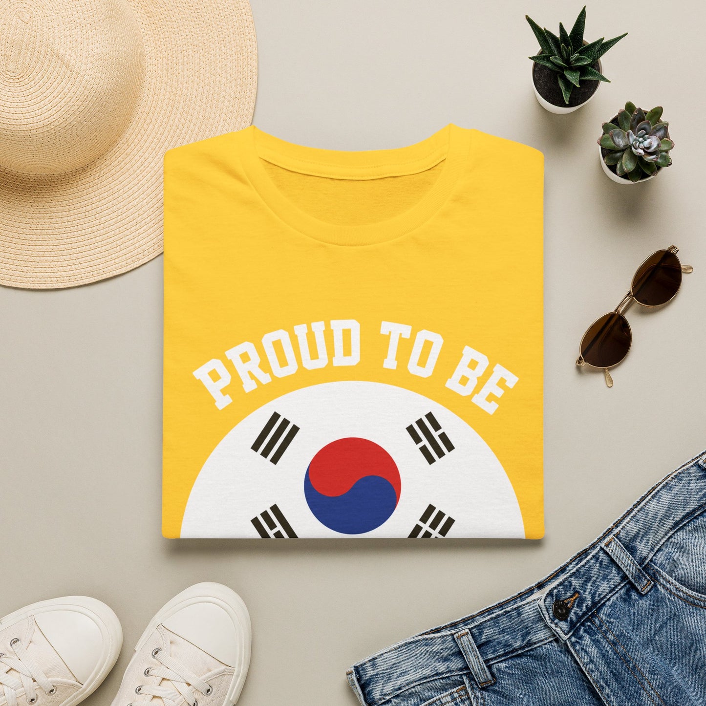 T-Shirt — Proud to Be Half Korean Flag Design