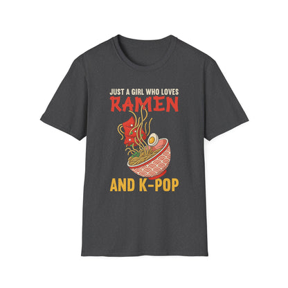 Ramen & K-Pop T-Shirt, Fun Graphic Tee for Foodies, Anime Lovers, Unique Gift for Birthdays, Casual Wear, Pop Culture Apparel