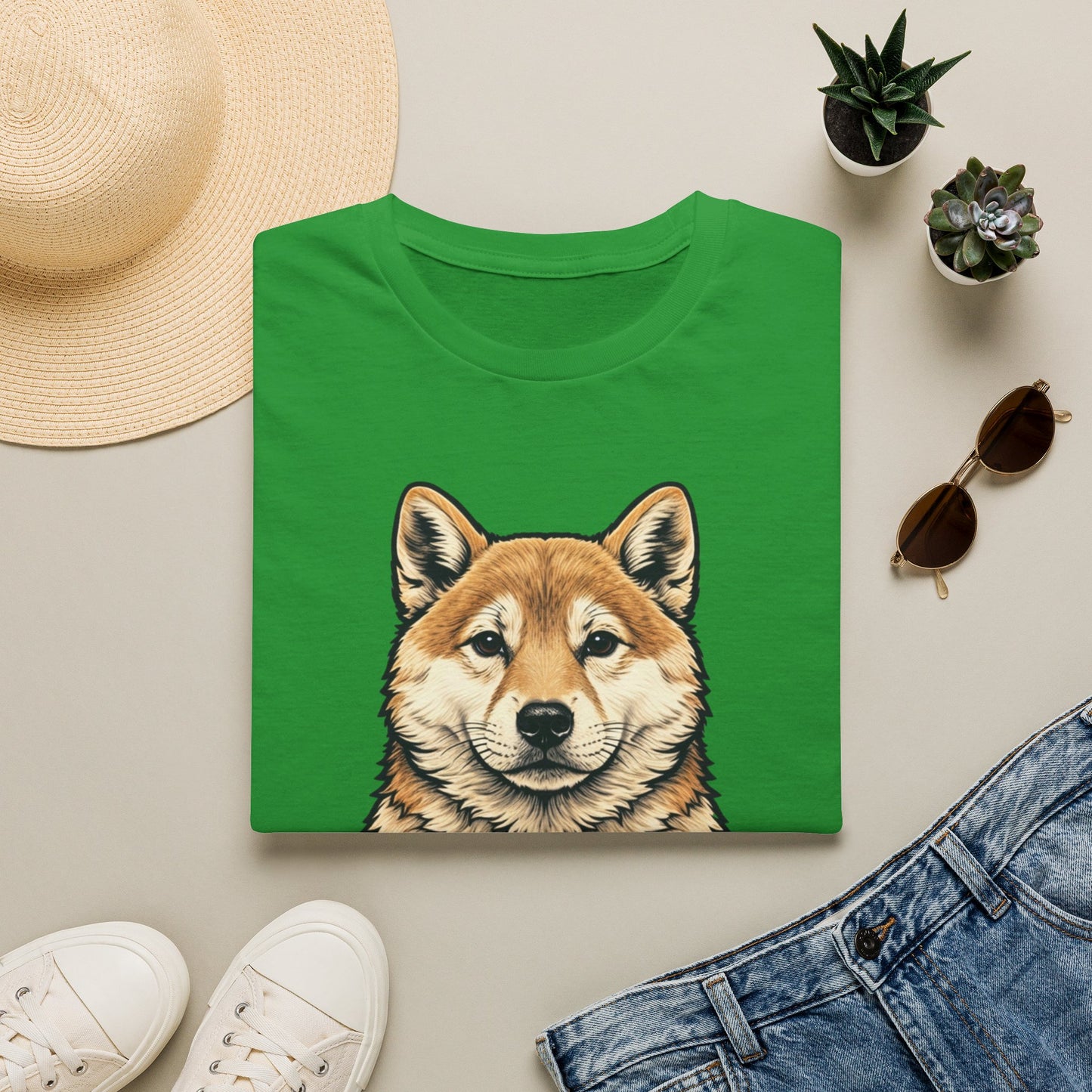 Shiba Inu Heart Tee — Cute Dog Holding South Korean Flag Graphic T-Shirt
