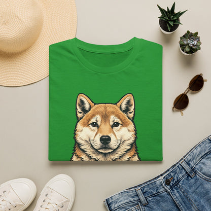Shiba Inu Heart Tee — Cute Dog Holding South Korean Flag Graphic T-Shirt
