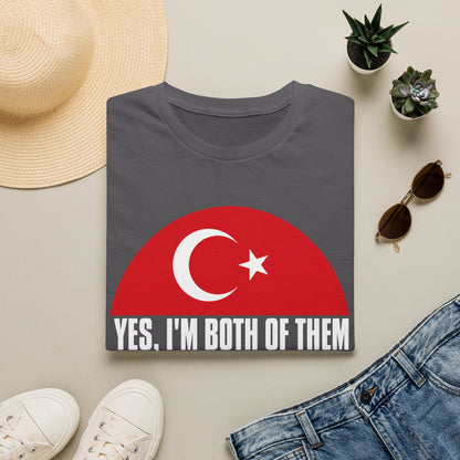 T-Shirt - "Yes, I'm Both of Them" Turkish & Korean Flag Heritage Tee