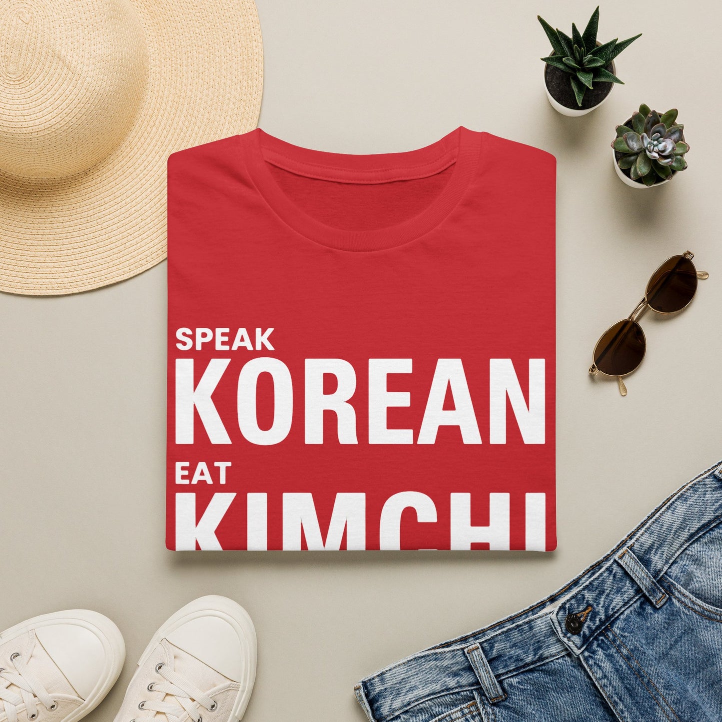 Korean Kimchi Tee — "Speak Korean Eat Kimchi" Graphic T-Shirt