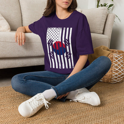 Korean Flag USA Mashup T-Shirt — Taegeuk Stripes Graphic Tee