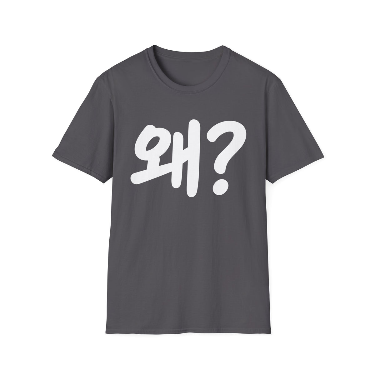 Korean "왜?" Graphic T-Shirt — Bold Question Mark Tee