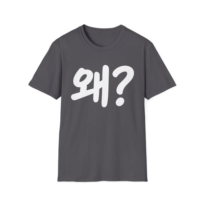 Korean "왜?" Graphic T-Shirt — Bold Question Mark Tee