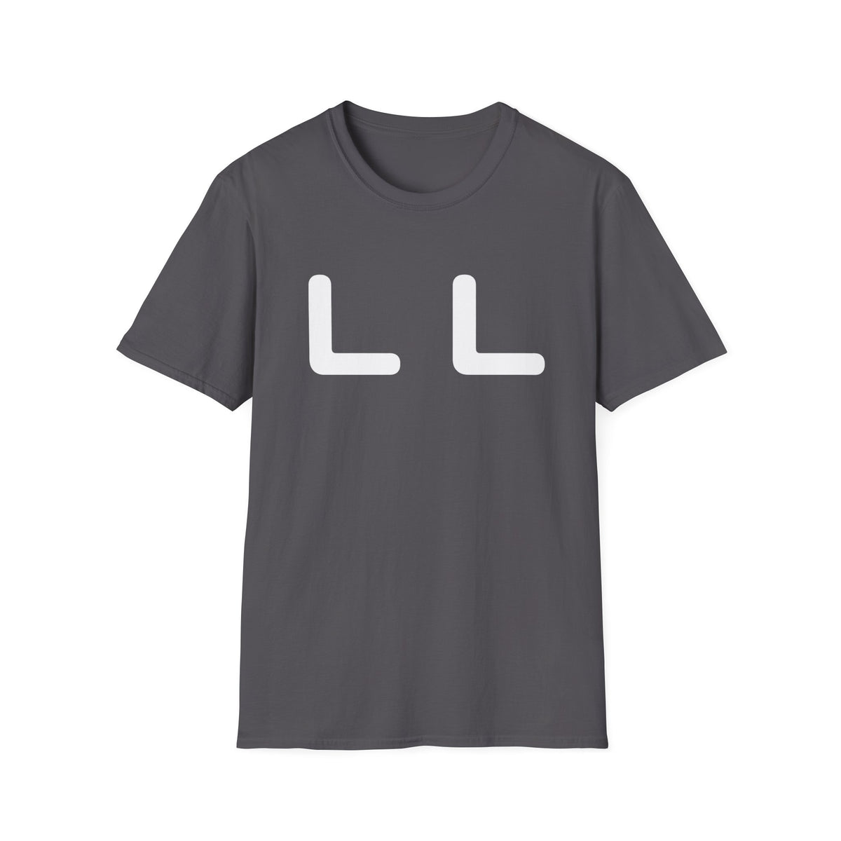 Minimalist LL Graphic T-Shirt — Bold White Letter Design