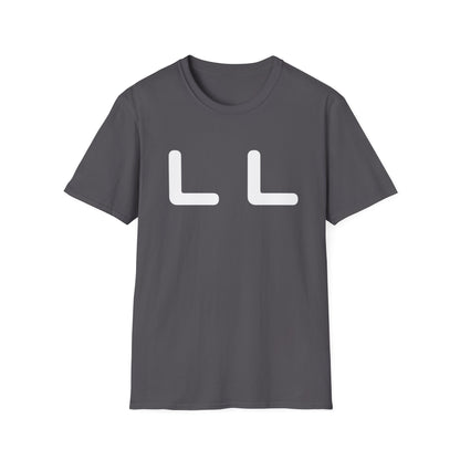 Minimalist LL Graphic T-Shirt — Bold White Letter Design