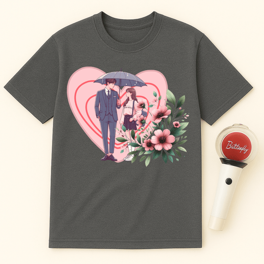 K-DRAMA COUPLE UNDER UMBRELLA UNISEX T-SHIRT