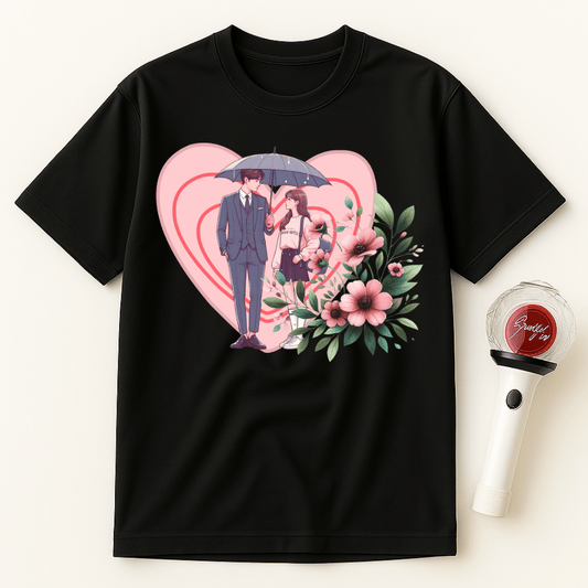 K-DRAMA COUPLE UNDER UMBRELLA UNISEX T-SHIRT