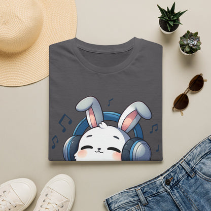 Cute Bunny Music Unisex Softstyle T-Shirt - Perfect Gift for Music Lovers