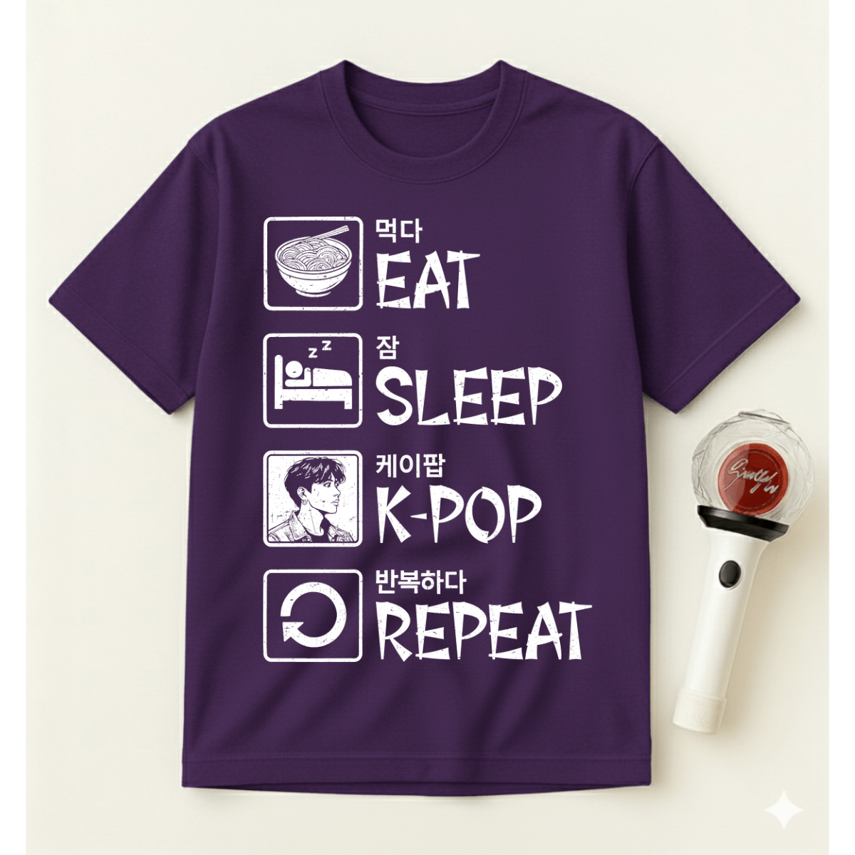 EAT SLEEP K-POP REPEAT T-SHIRT