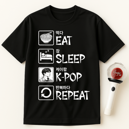 EAT SLEEP K-POP REPEAT UNISEX T-SHIRT