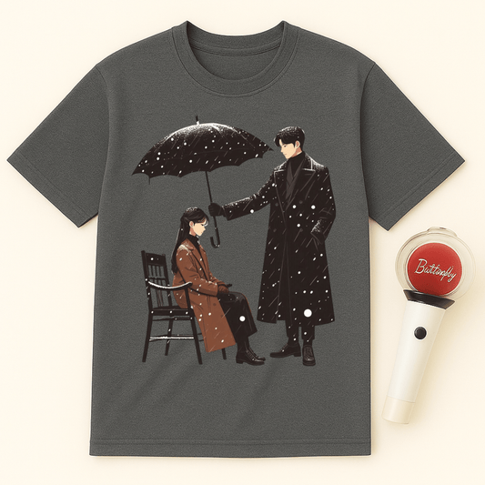 K-DRAMA UMBRELLA ROMANTIC SCENE UNISEX T-SHIRT