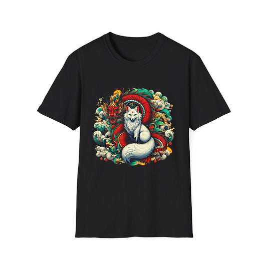 Artistic Dragon & Fox Unisex Softstyle T-Shirt
