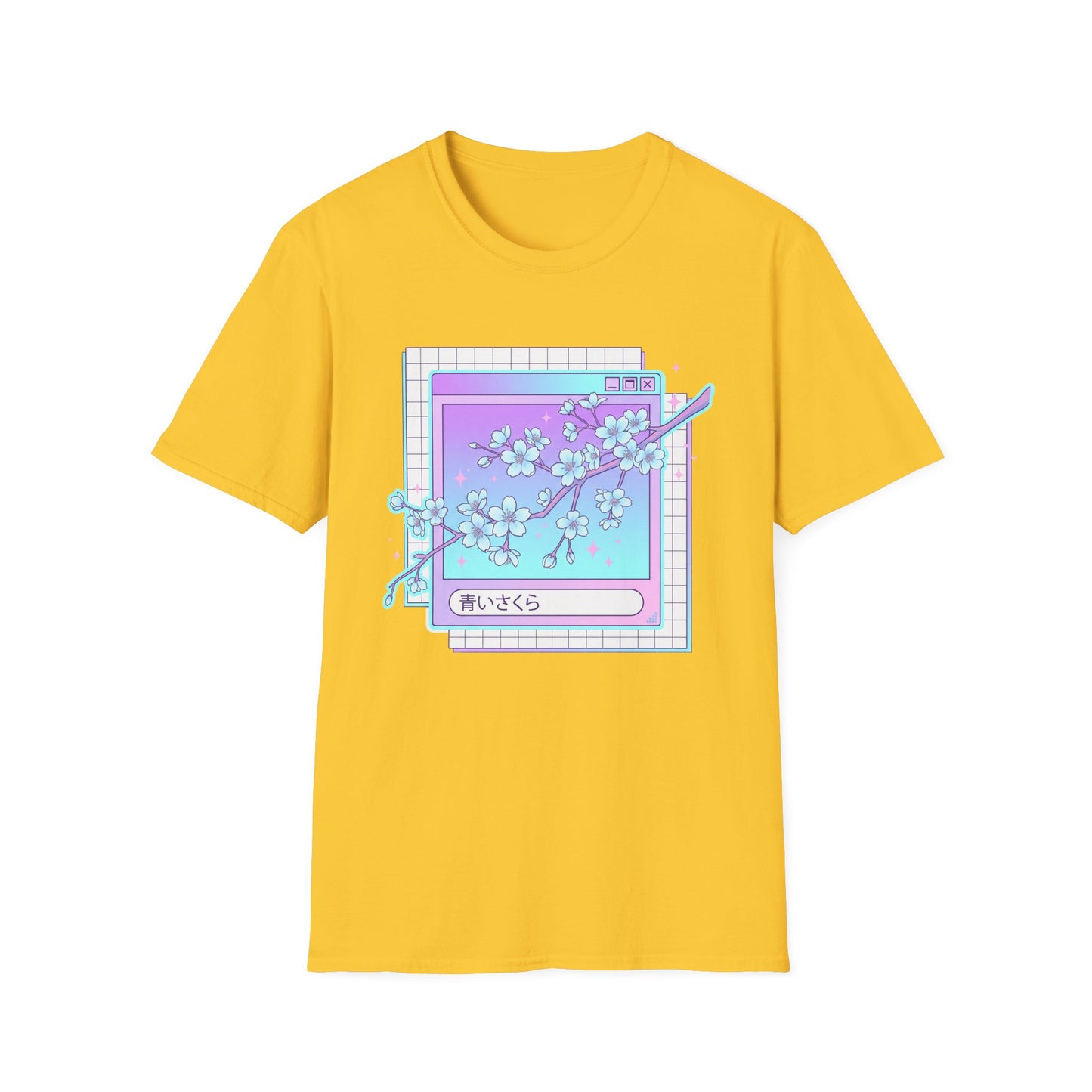 Retro Cherry Blossom T-Shirt — Aesthetic Vaporwave Floral Tee