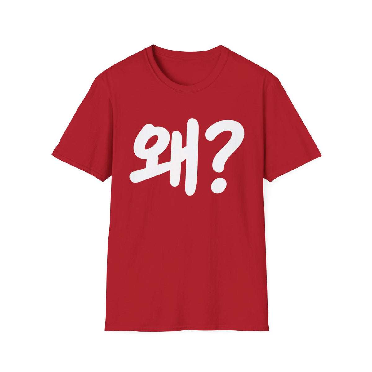 Korean "왜?" Graphic T-Shirt — Bold Question Mark Tee