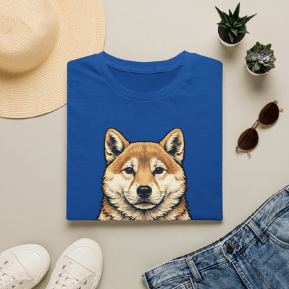 Shiba Inu Heart Tee — Cute Dog Holding South Korean Flag Graphic T-Shirt
